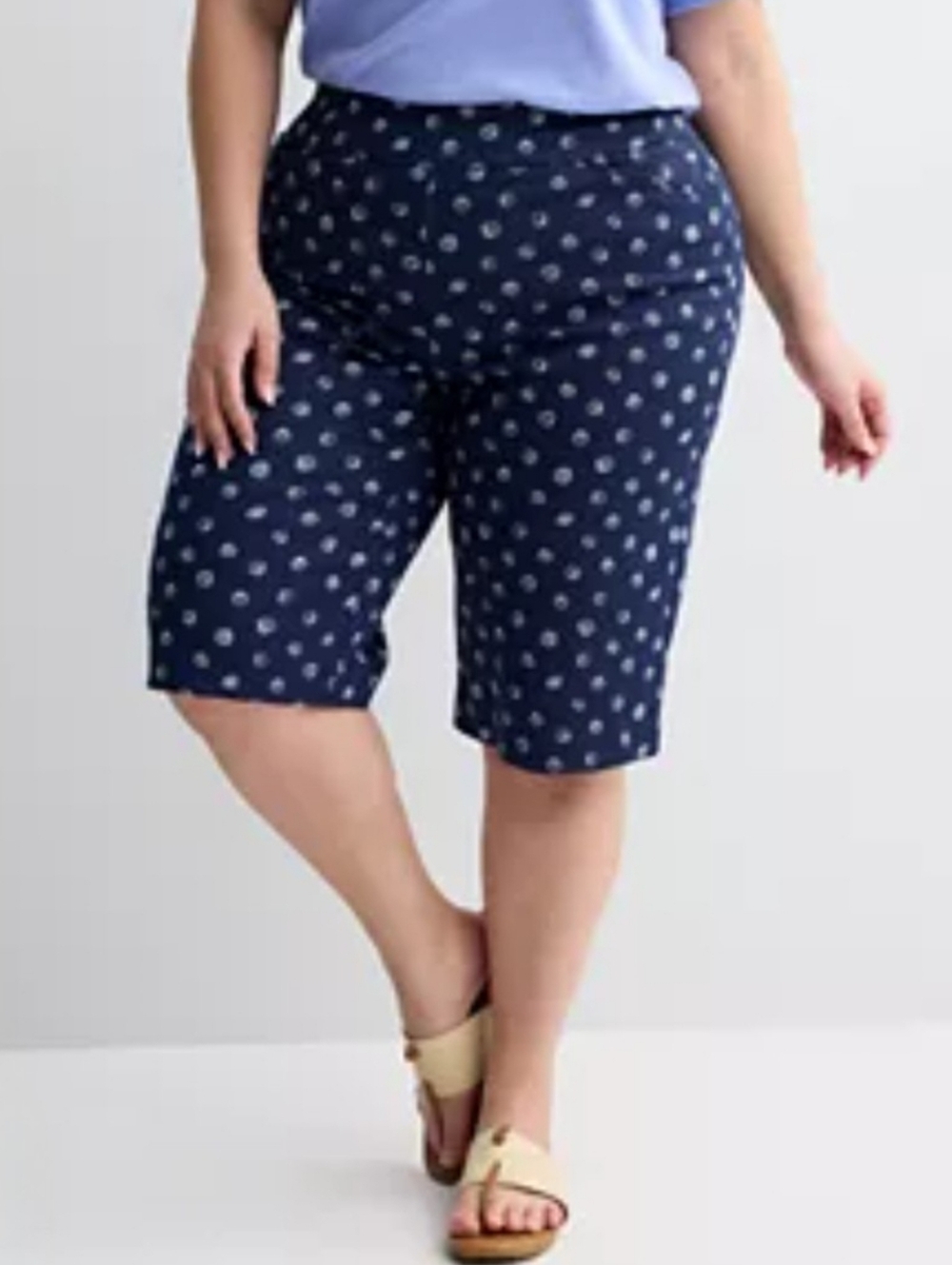 NWT Croft & Barrow Blue ⚓️ Anchor Print Stretch Denim Crop Jeans Size M AA-1468